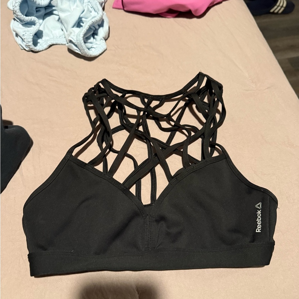 Reebok Women's Black Strappy Sports Bra